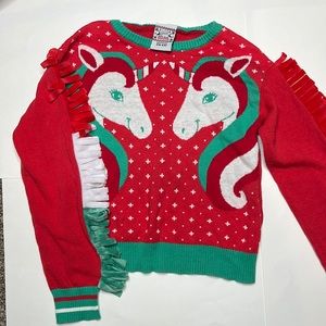 6/6X unicorn Christmas sweater.